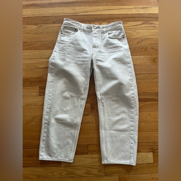 Madewell The Darted Barrel-Leg Jean Petite Size 25 in White - Picture 2 of 6